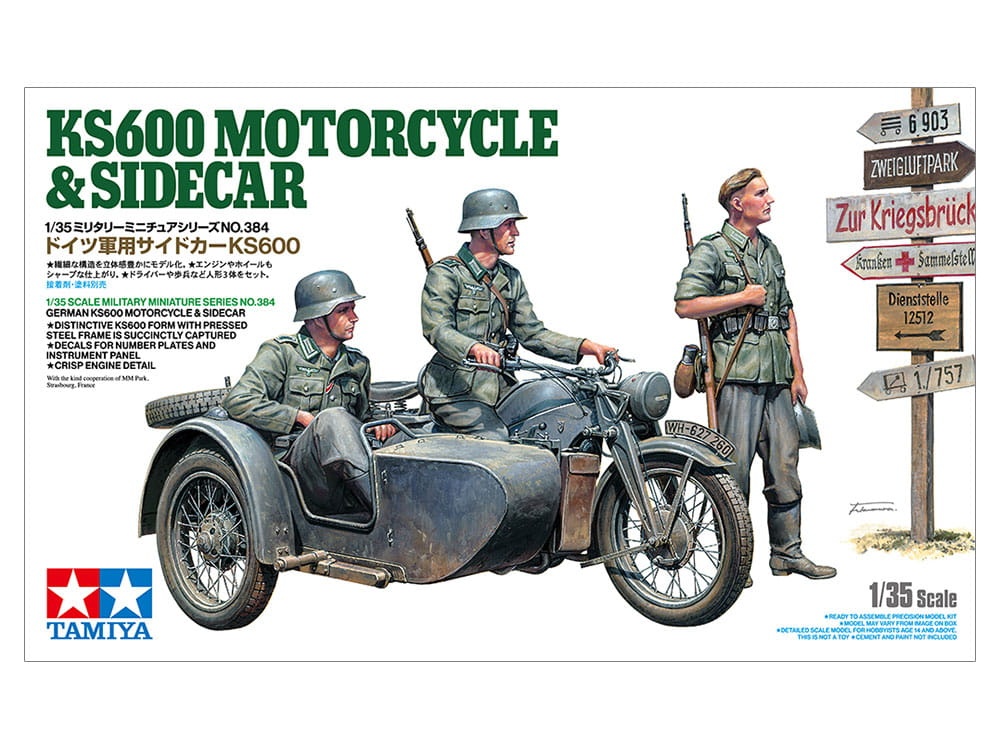 Zdjęcie główne produktu KS600 Motorcycle and Sidecar 1:35 Tamiya 35384