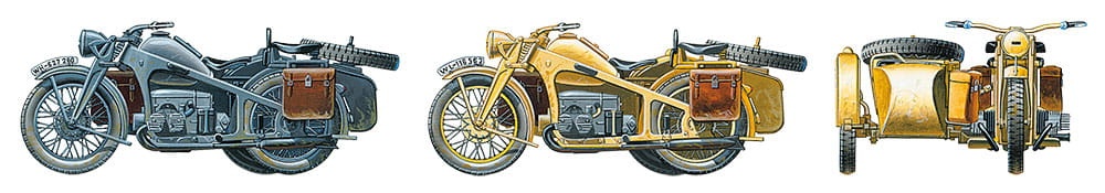 Zdjęcie dodatkowe produktu KS600 Motorcycle and Sidecar 1:35 Tamiya 35384
