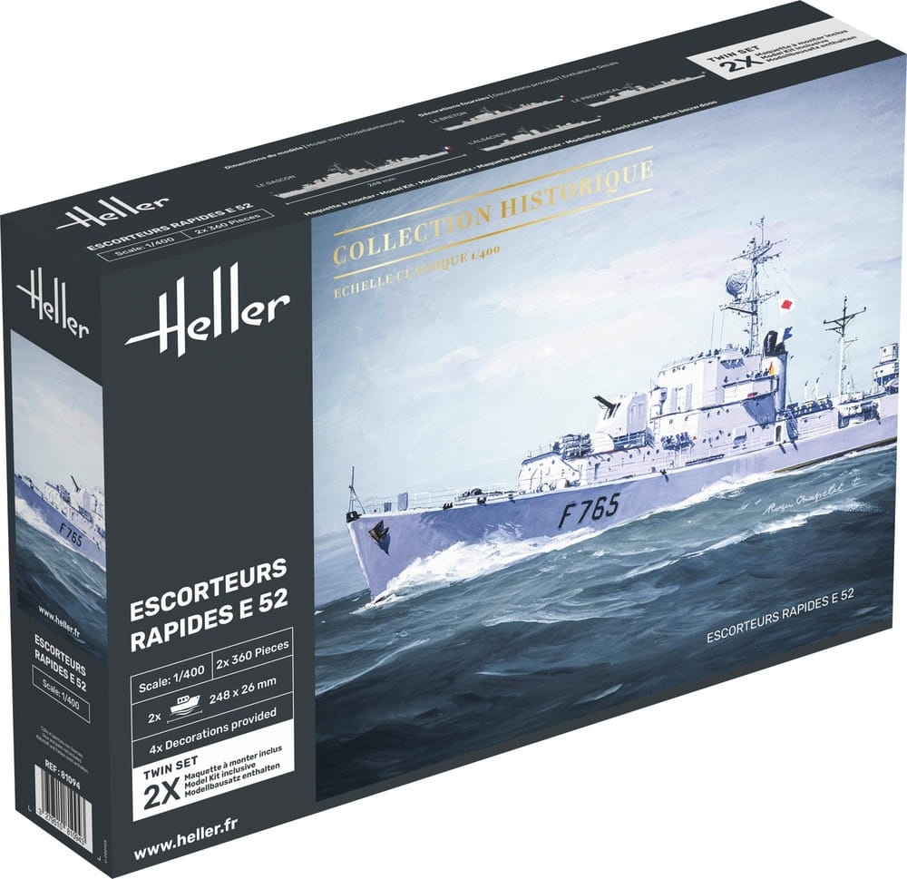 Zdjęcie główne produktu Escorteurs Rapides E 52 Collection Historique 1:400 Heller 81094