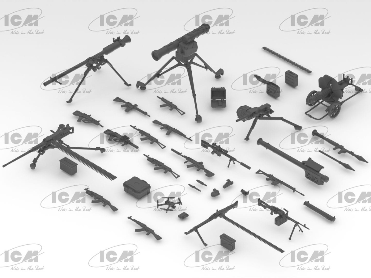 Zdjęcie dodatkowe produktu Infantry weapons and chevrons 1:35 ICM 35749