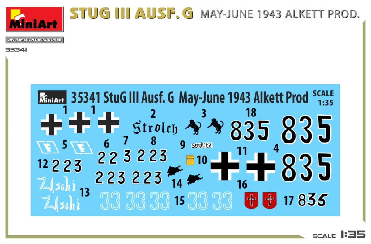 Zdjęcie dodatkowe produktu Stug III Ausf. G May-june 1943 Alkett Prod. 1:35 MiniArt 35341