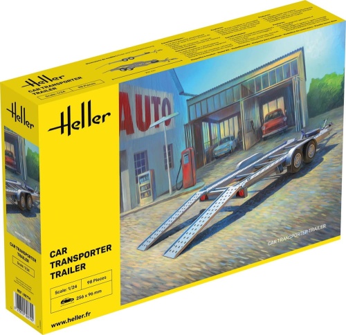 Car Transporter Trailer 1:24 Heller 80774