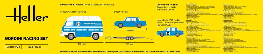 Zdjęcie dodatkowe produktu Gordini Racing Set 1:24 Heller 50328