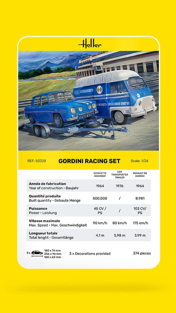 Zdjęcie dodatkowe produktu Gordini Racing Set 1:24 Heller 50328