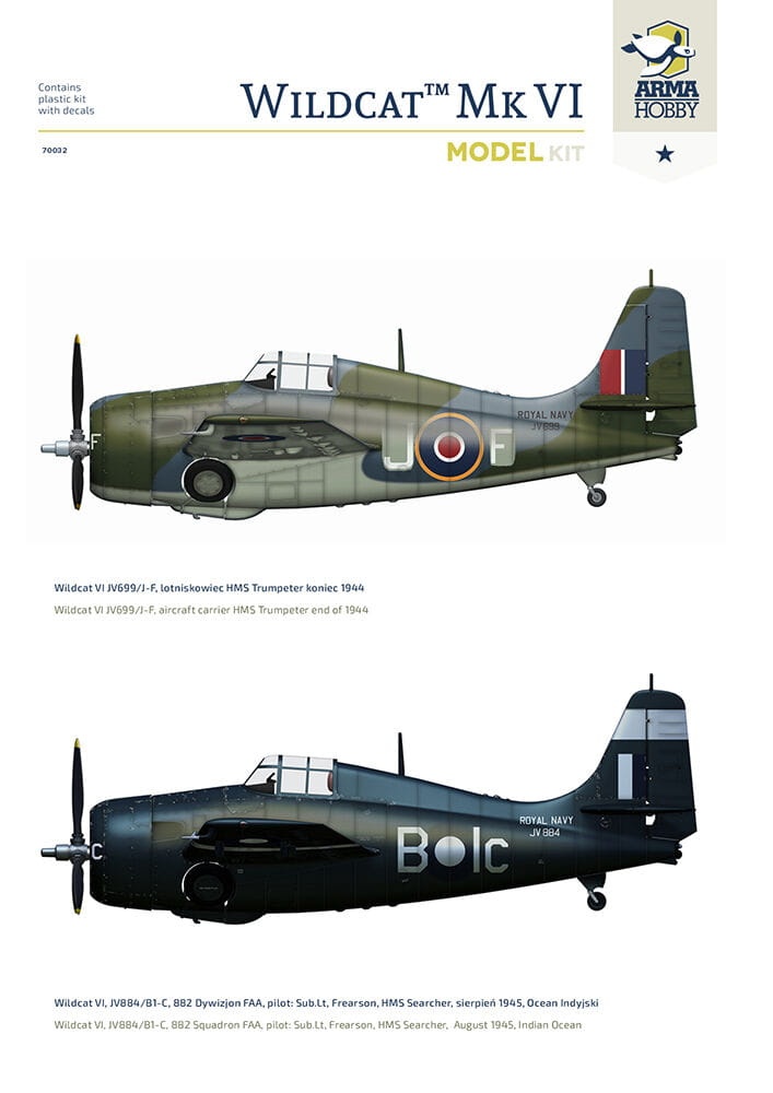 Zdjęcie dodatkowe produktu Wildcat Mk VI 1:72 Arma Hobby 70032