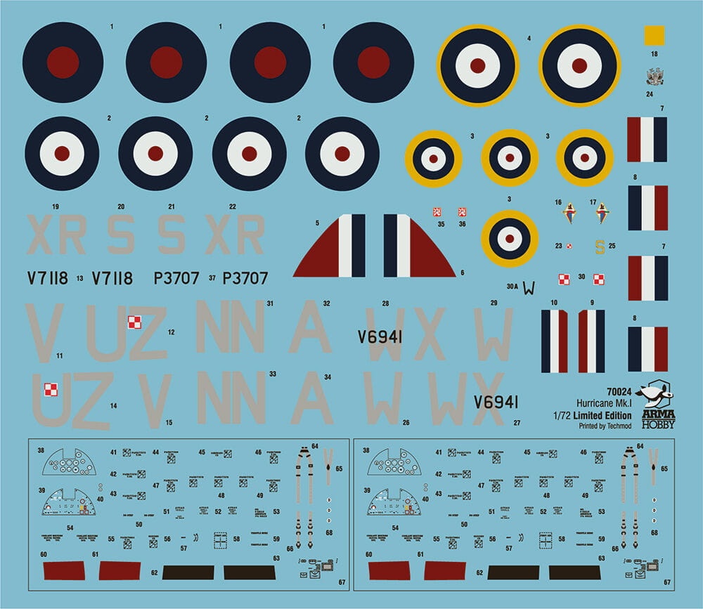 Zdjęcie dodatkowe produktu Hurricane Mk I Allied Squadrons Limited Edition 1:72 Arma Hobby 70024