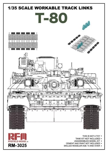 Gąsienice ruchome do T-80 1:35 Rye Field Model 3025