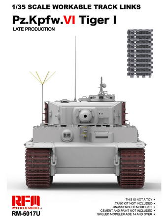 Workable track links for Tiger I late 1:35 Rye Field Model 5017U