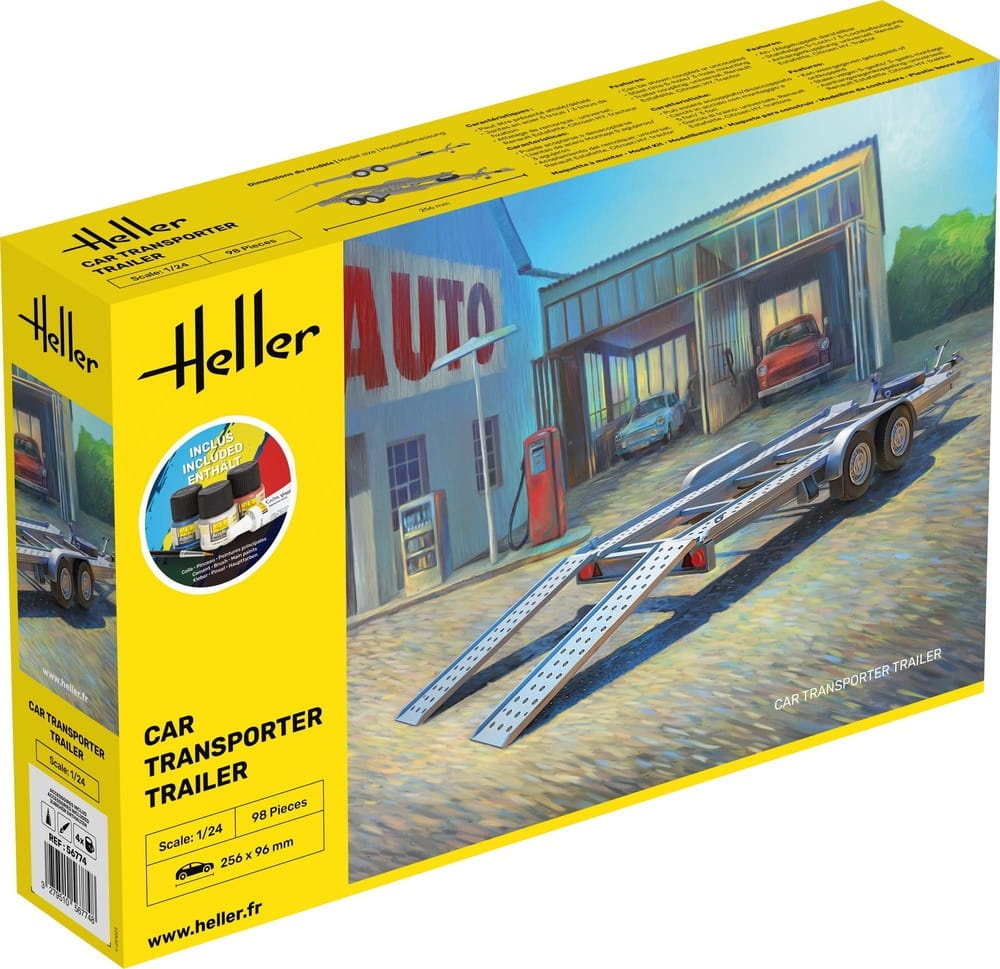 Zdjęcie główne produktu Car Transporter Trailer STARTER KIT 1:24 Heller 56774