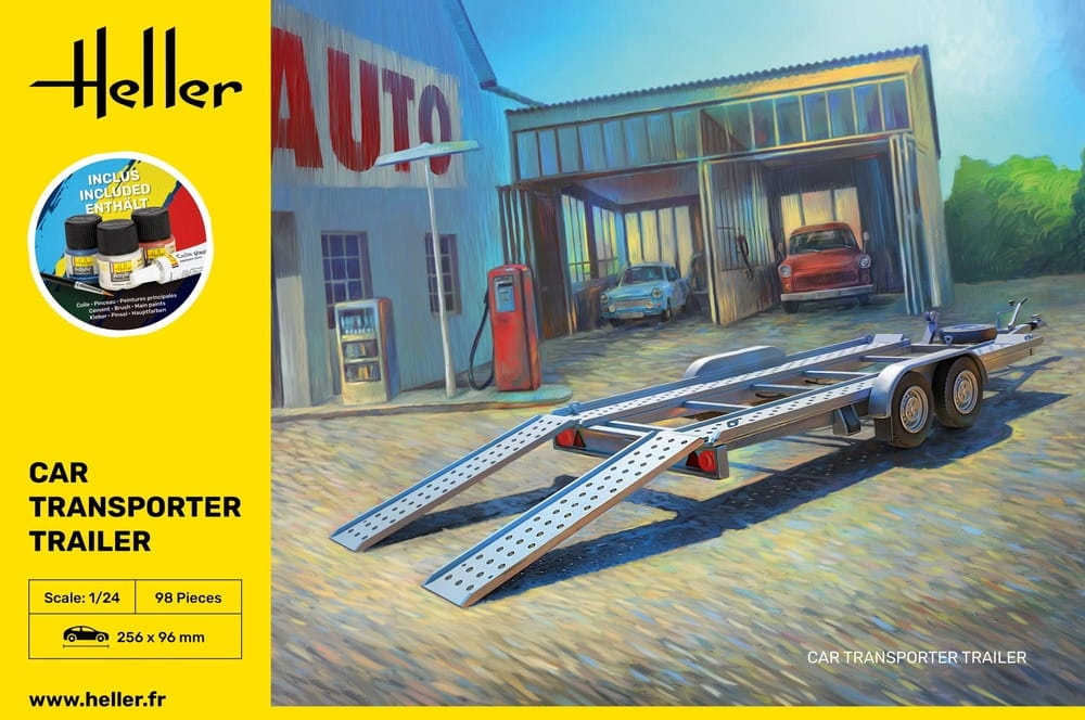 Zdjęcie dodatkowe produktu Car Transporter Trailer STARTER KIT 1:24 Heller 56774