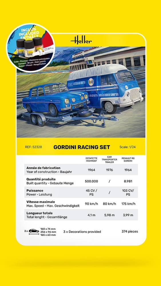 Zdjęcie dodatkowe produktu Gordini Racing Set STARTER KIT 1:24 Heller 52328
