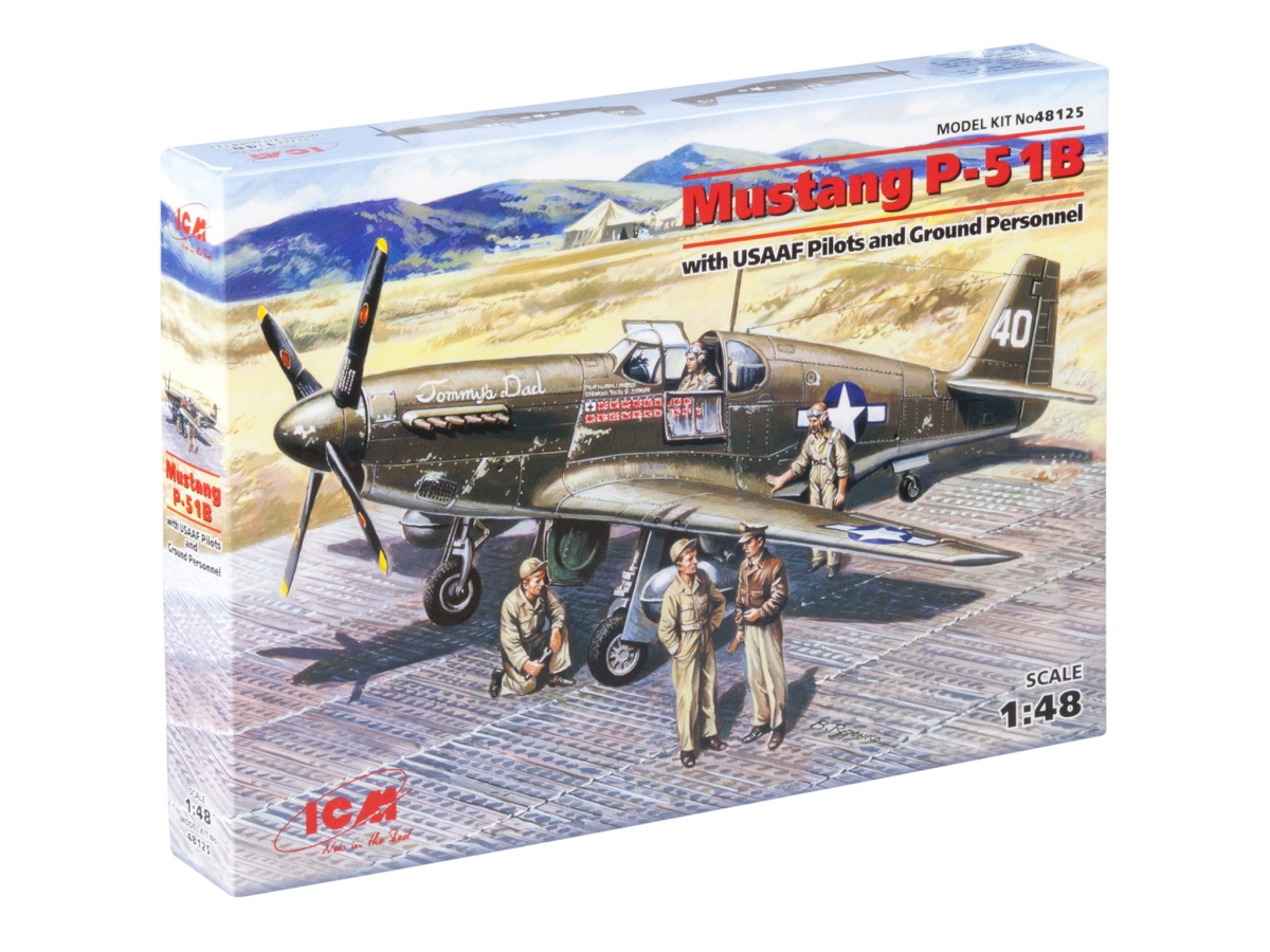 Zdjęcie dodatkowe produktu Mustang P-51B with USAAF Pilots and Ground Personnel 1:48 ICM 48125