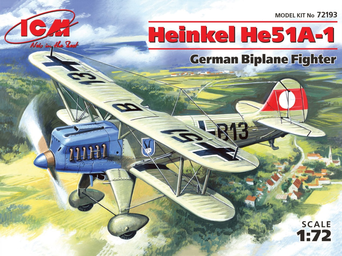 Zdjęcie główne produktu Heinkel He 51A-1 1:72 ICM 72193