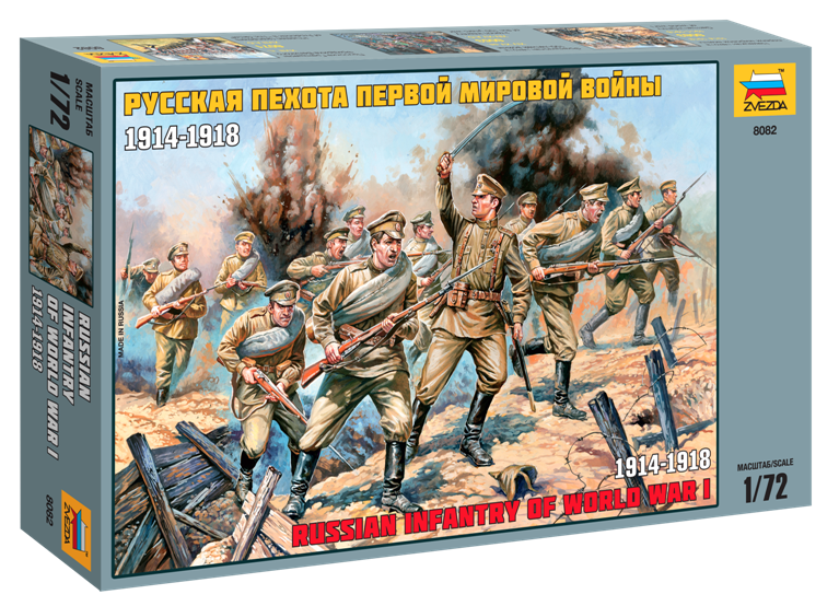 Zdjęcie główne produktu Rosyjska piechota podczas pierwszej wojny światowej 1914-1918 1:72 Zvezda 8082