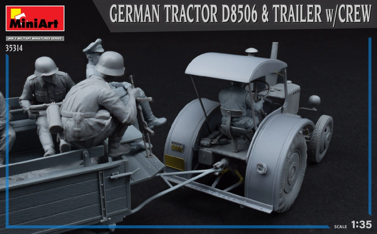 Zdjęcie dodatkowe produktu German Tractor D8506 and Trailer W/crew 1:35 MiniArt 35314