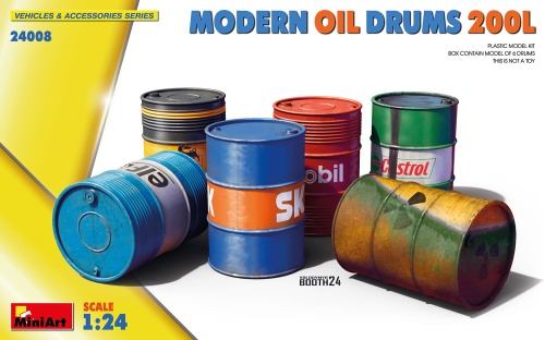 Modern Oil Drums 200l 1:24 MiniArt 24008