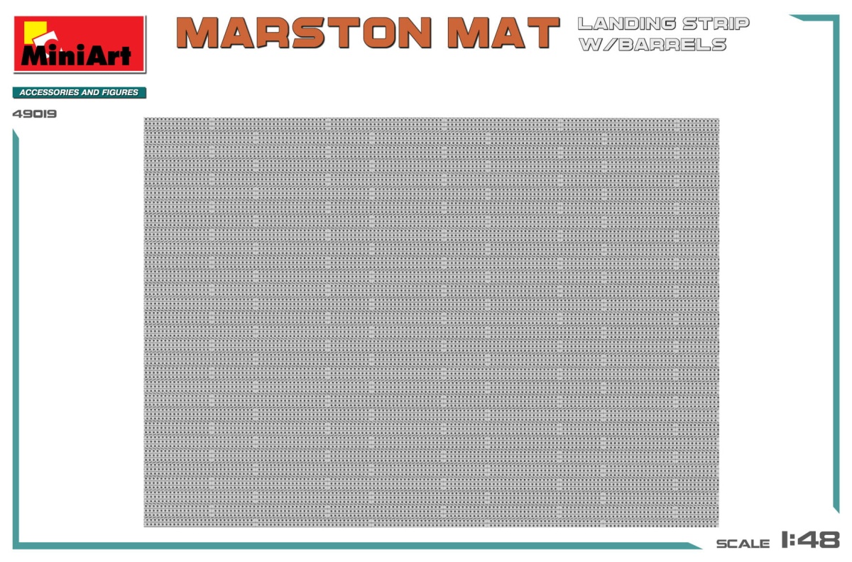 Zdjęcie dodatkowe produktu Marston Mat Landing Strip W/barrels 1:48 MiniArt 49019