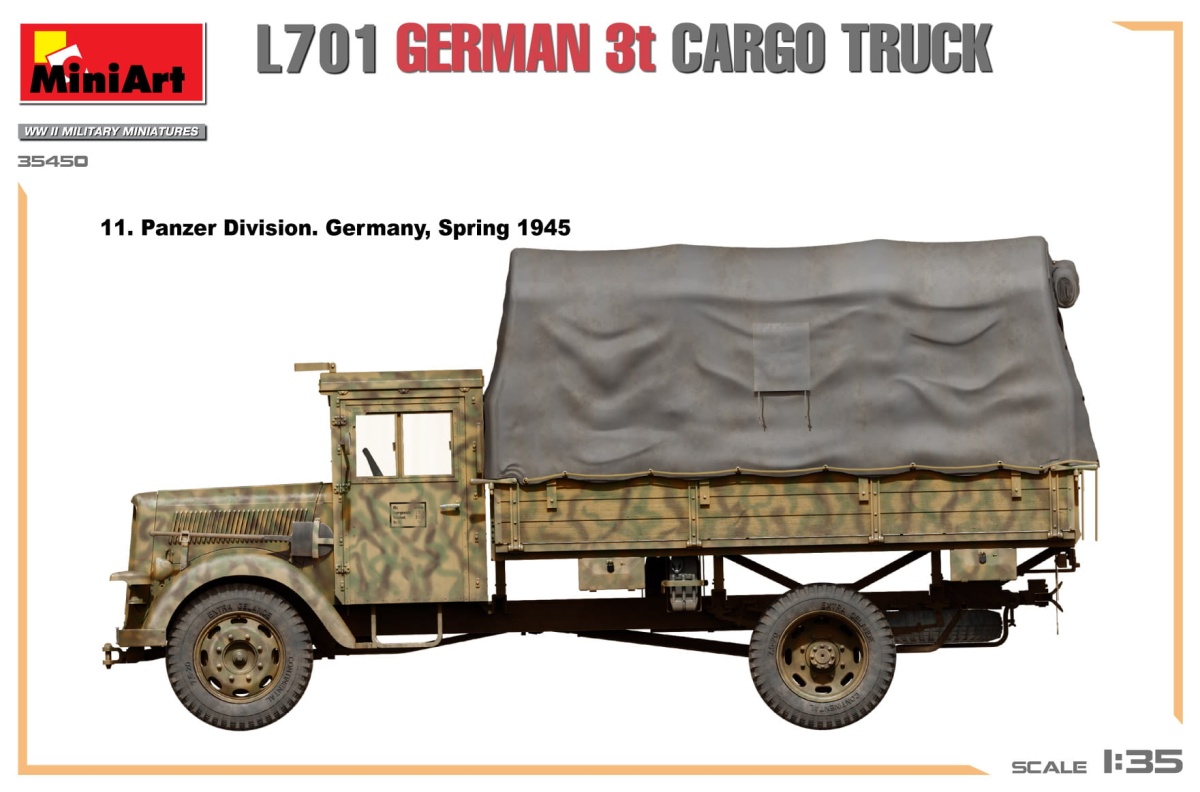 Zdjęcie dodatkowe produktu L701 German 3t Cargo Truck 1:35 MiniArt 35450