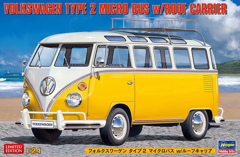 Zdjęcie główne produktu Volkswagen Type 2 Micro Bus w/Roof Carrier 1:24 Hasegawa 20689