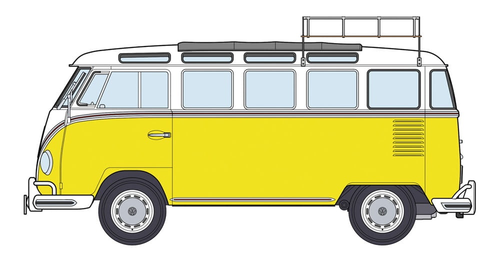 Zdjęcie dodatkowe produktu Volkswagen Type 2 Micro Bus w/Roof Carrier 1:24 Hasegawa 20689