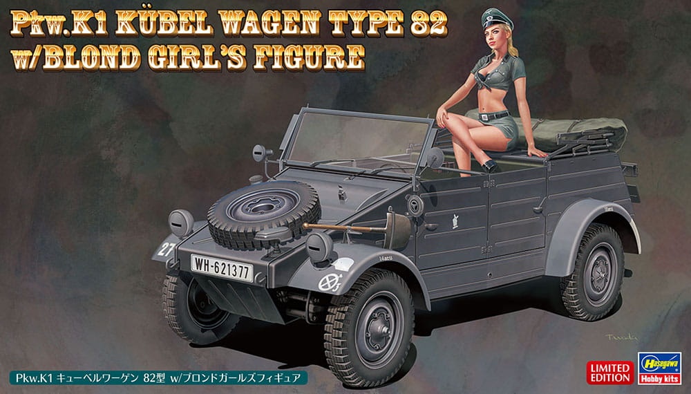Zdjęcie główne produktu Pkw.K1 Kubelwagen Type 82 w/Blond Girls Figure 1:24 Hasegawa SP453