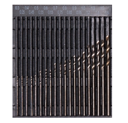 Wiertła modelarskie 0.3mm - 1.6mm (20szt) Fine Art 523