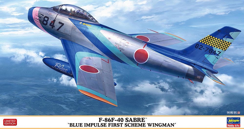 Zdjęcie główne produktu F-86F-40 Sabre Blue Impulse First Scheme Wingman 1:48 Hasegawa 07526