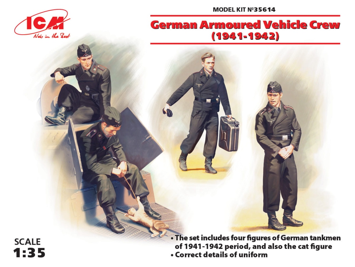 Zdjęcie główne produktu German Armoured Vehicle Crew (1941-1942) 1:35 ICM 35614