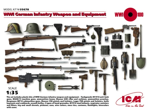 WWI German Infantry Weapon and Equipment 1:35 ICM 35678