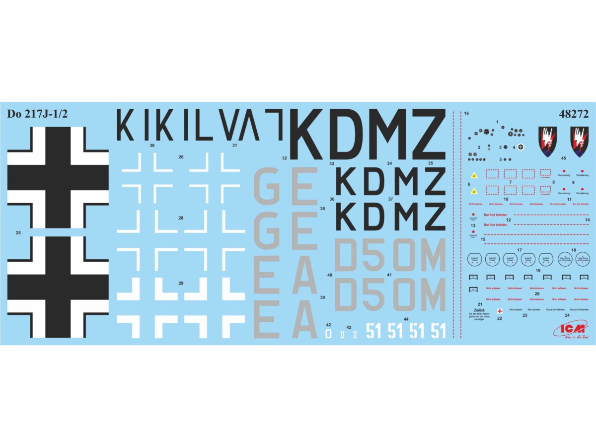 Zdjęcie dodatkowe produktu Do 217J-1/2 1:48 ICM 48272