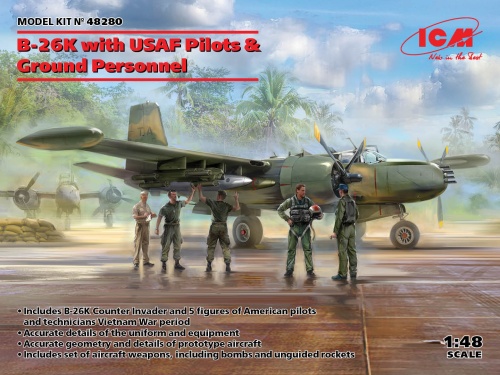 B-26K with USAF Pilots and Ground Personnel 1:48 ICM 48280