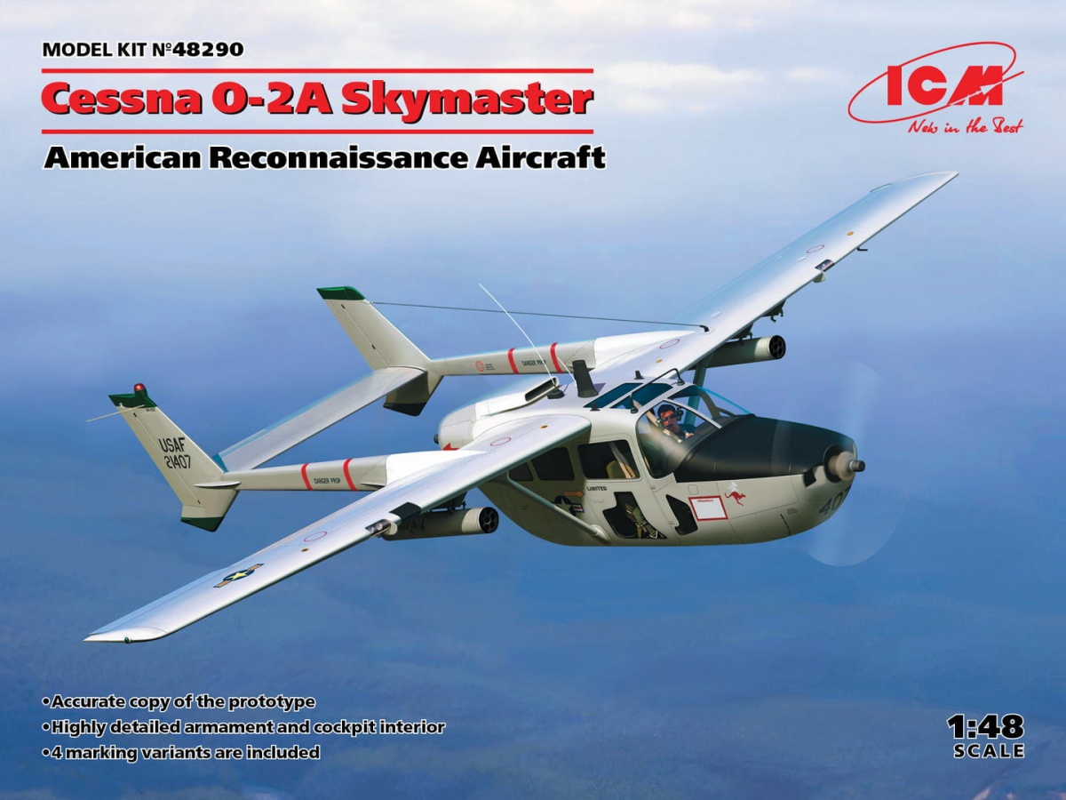 Zdjęcie główne produktu Cessna O-2A Skymaster 1:48 ICM 48290