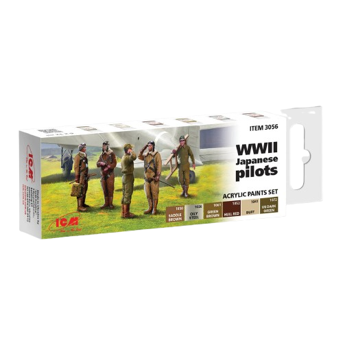 Acrylic paints set for WWII Japanese pilots (12ml x 6) ICM 3056