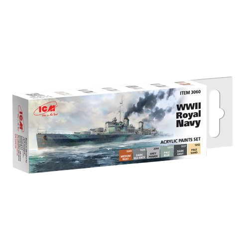Acrylic paints set for WWII Royal Navy ICM 3060
