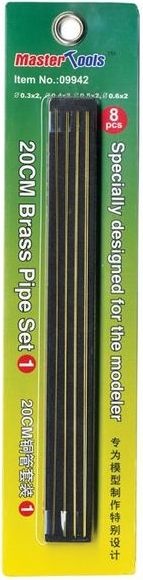 Zdjęcie główne produktu Zestaw mosiężnych prętów śr. 0,3-0,6mm, dł. 20cm (8szt) Trumpeter 09942