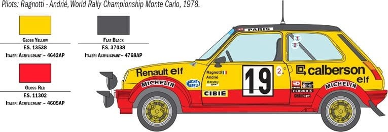 Zdjęcie dodatkowe produktu Renault R5 Alpine Rally 1:24 Italeri 3652