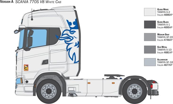 Zdjęcie dodatkowe produktu Scania 770S V8 White Cab 1:24 Italeri 3965
