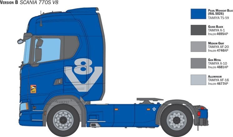 Zdjęcie dodatkowe produktu Scania 770S V8 White Cab 1:24 Italeri 3965