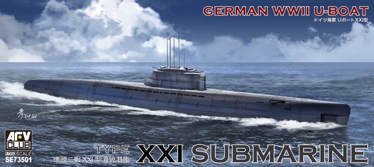 Zdjęcie główne produktu German Typ XXI Submarine 1:350 AFV Club SE73501