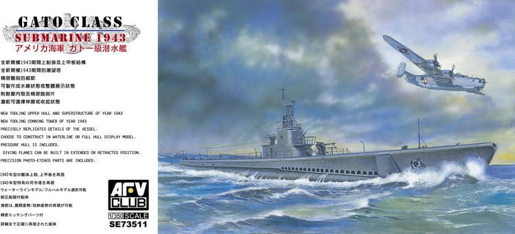 Zdjęcie główne produktu US Gato Class Submarine 1943 1:350 AFV Club SE73511