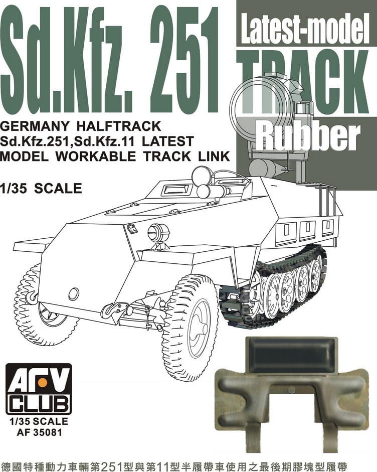 Zdjęcie główne produktu German Halftrack Sd.Kfz. 251, Sd.Kfz. 11 Workable Track Link 1:35 AFV Club 35081