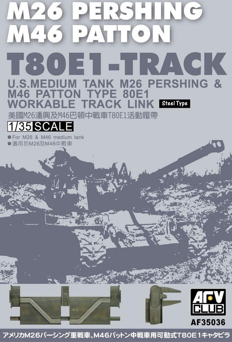 Zdjęcie główne produktu Gąsienica T80E1 do czołgu średniego M26 Pershing/M46 Patton 1:35 AFV Club 35036