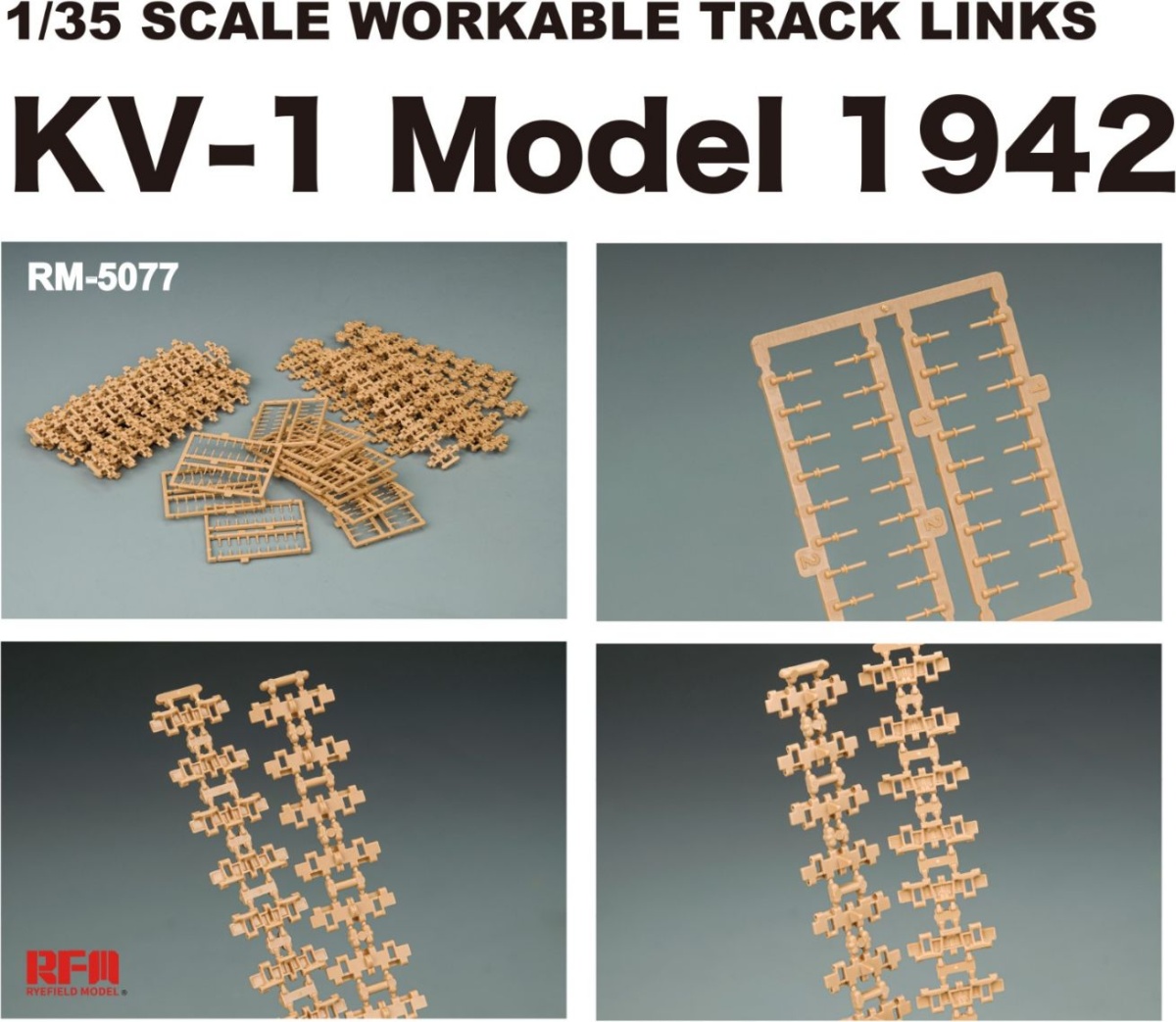 Zdjęcie dodatkowe produktu Workable Track Links KV-1 Model 1942 1:35 Rye Field Model 5077