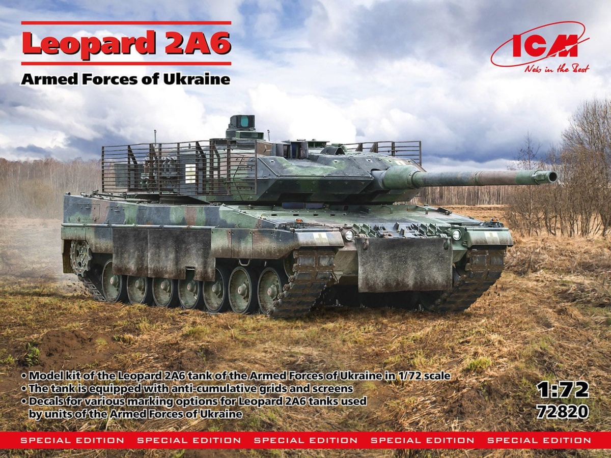 Zdjęcie główne produktu Leopard 2A6 Armed Forces of Ukraine 1:72 ICM 72820