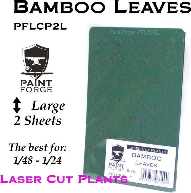 Zdjęcie główne produktu Liście Bambusa - Rośliny Wycinane Laserowo Rozmiar L (2 Arkusze) Paint Forge PFLCP2L