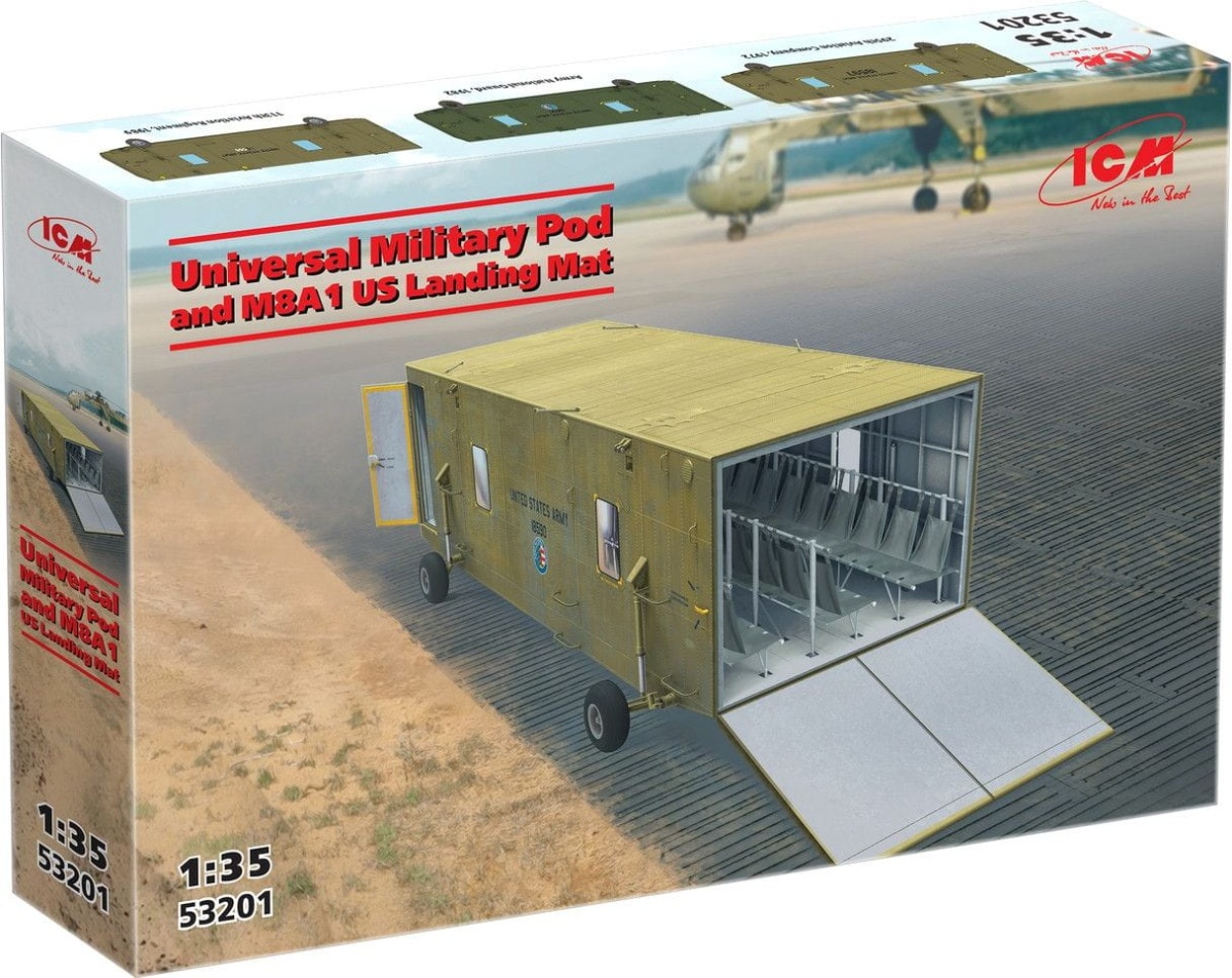 Zdjęcie dodatkowe produktu Universal Military Pod and M8A1 US Landing Mat 1:35 ICM 53201