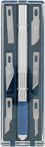 Nóż modelarski (skalpel) Soft Grip Modelcraft typ #1 (125mm) z ostrzami Shesto Modelcraft PKN4301-S