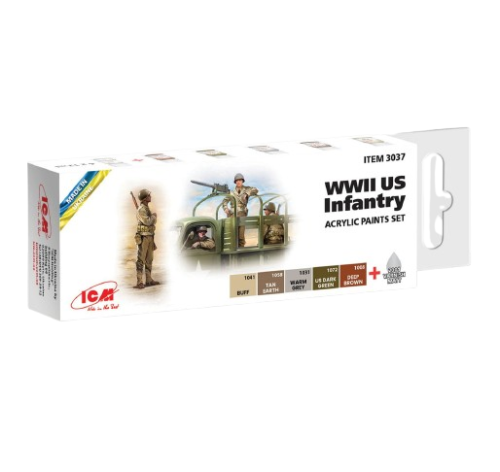 Zestaw farb akrylowych dla piechoty USA z II wojny światowej ICM 3037