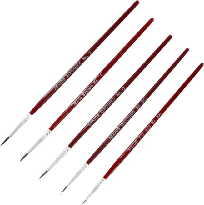 Zdjęcie główne produktu Zestaw pędzli okrągłych naturalnych Modelcraft (5szt) Shesto PPB2201-S1