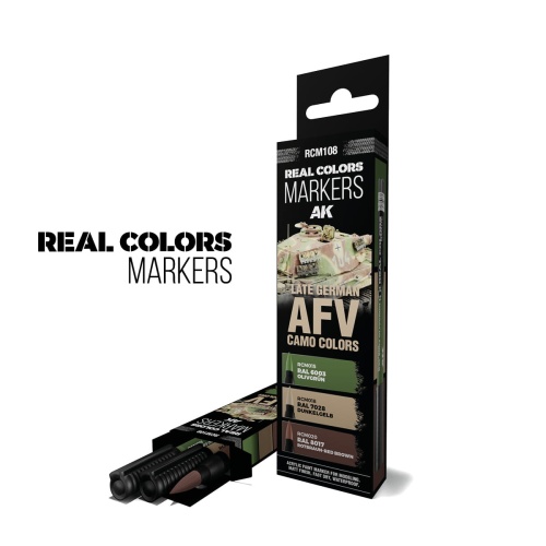 LATE GERMAN AFV CAMO COLORS Real Color Markers AK Interactive RCM108
